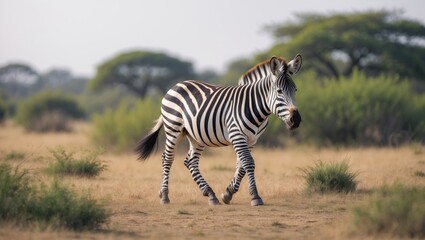 Plains zebra strolling within a Game Reserve.