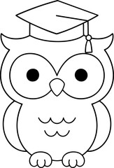 Cute owl wearing graduation cap symbolizes achievement and education