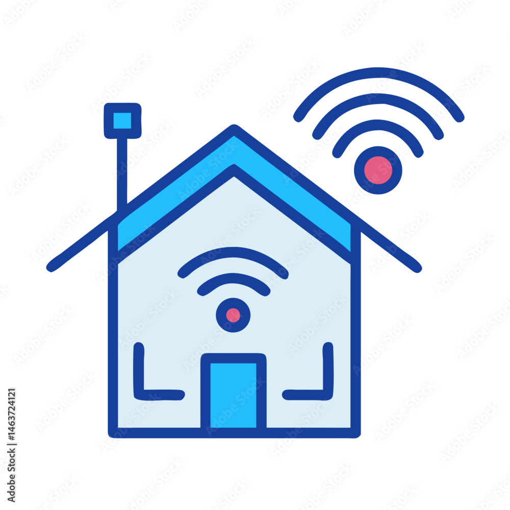 Leinwandbilder smart home with signal icon representing connected living and iot integration