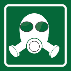 Danger vector signs collection. Gas mask sign, logo, badge, icon, sticker, label, emblem, stamp, symbol, black, line, flat vector, isolated illustration.