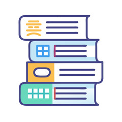 Stack of Language Books Icon Representing Multilingual Learning and Education