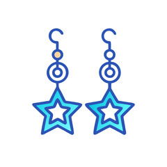 Star Earrings Icon Representing Jewelry Accessory and Fashion Ornament