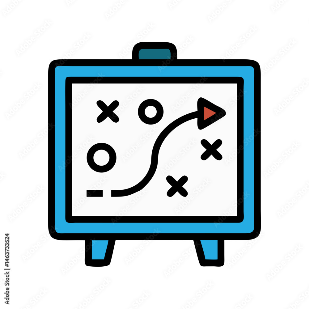 Aufkleber strategy board icon representing tactical planning and goal-oriented decision making