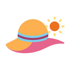 Sun Hat Icon Representing Summer Headgear and UV Protection