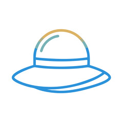 Fototapeta premium Sun Hat Icon Representing Summer Headgear and UV Protection