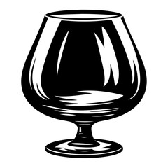 Stylized vector illustration of a snifter glass on a white background