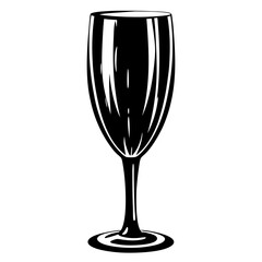 Elegant black and white champagne flute design for celebration and joy
