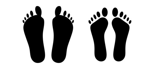 Naklejka premium Footsteps icon set. Shoes footsteps vector sign.