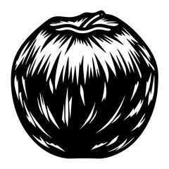 Stylized monochrome illustration of a whole blueberry with abstract shapes in black
