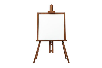 Wooden easel with blank canvas
