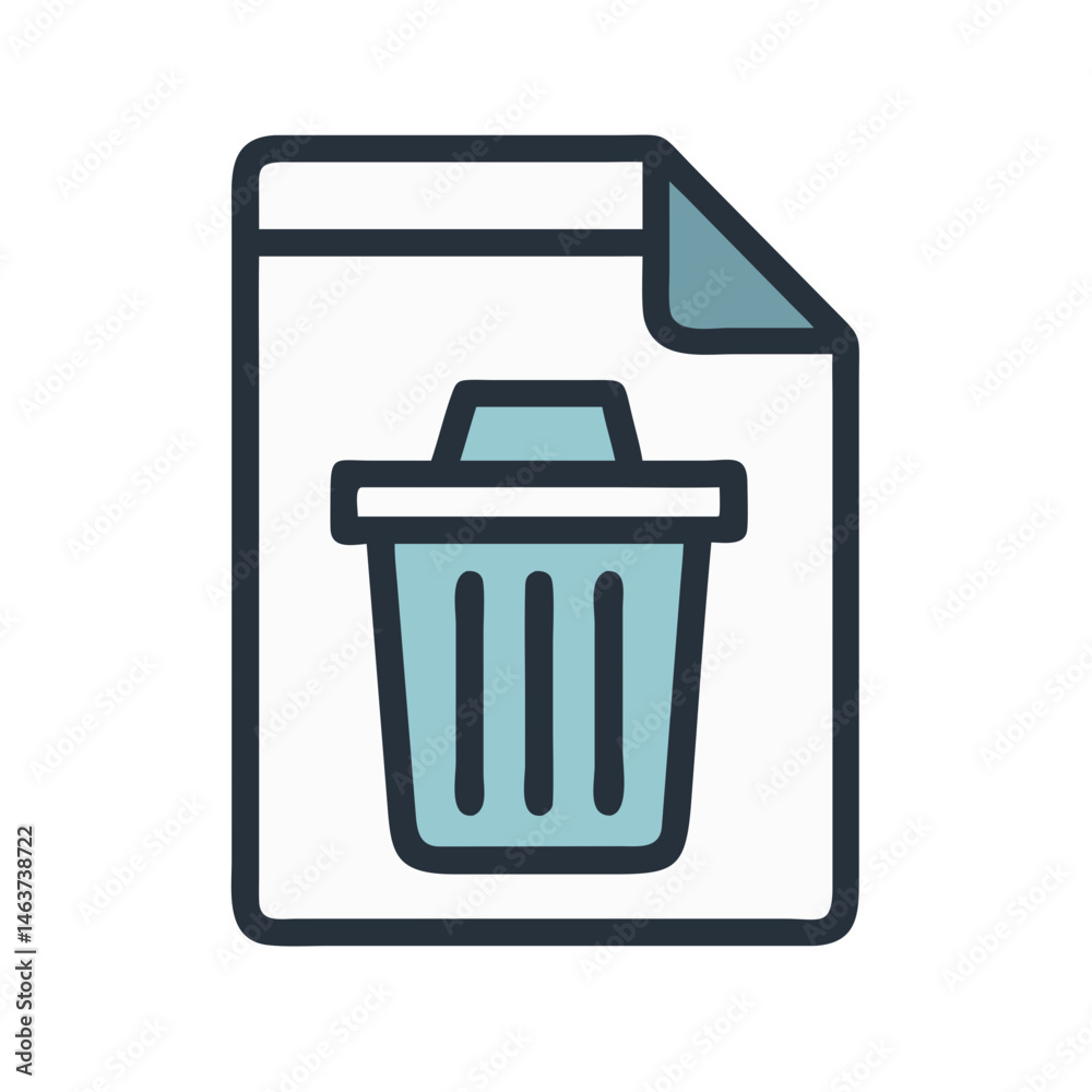 Aufkleber Trash Bin Icon Representing File Disposal or Data Deletion