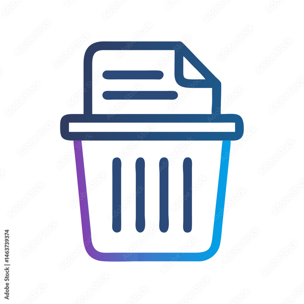 Aufkleber trash bin icon representing file disposal or data deletion