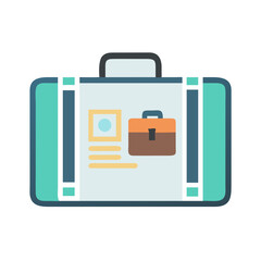 Travel Briefcase Icon Representing Migrant's Belongings and Relocation Essentials
