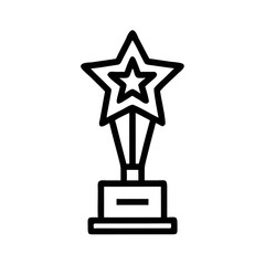 Trophy with Star Icon Representing Celebrity Achievement and Recognition