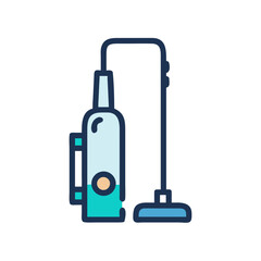 Upright Vacuum Cleaner Icon Representing Dust Cleaning and Floor Maintenance