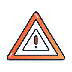 Warning Triangle Icon Representing Road Hazard and Safety Alert