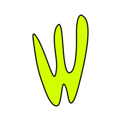 W lettering neon