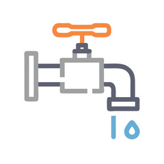 Fototapeta premium Water Faucet Icon Representing Washing Facility and Clean Water Access