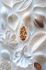 The Essence of Growth: A Visual Symphony of Seeds in Harmonious Arrangement Capturing the Journey from Dormancy to Life's Splendor in a Study of Light and Texture