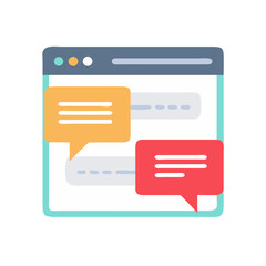 Webpage with Chat Bubbles Icon Representing Digital Communication and User Interaction
