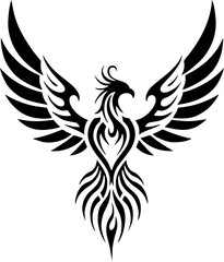 Minimal Phoenix Head Tattoo with Strong Beak and Abstract Outline