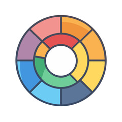 Circular Color Wheel Icon Representing Color Theory and Hue Relationships