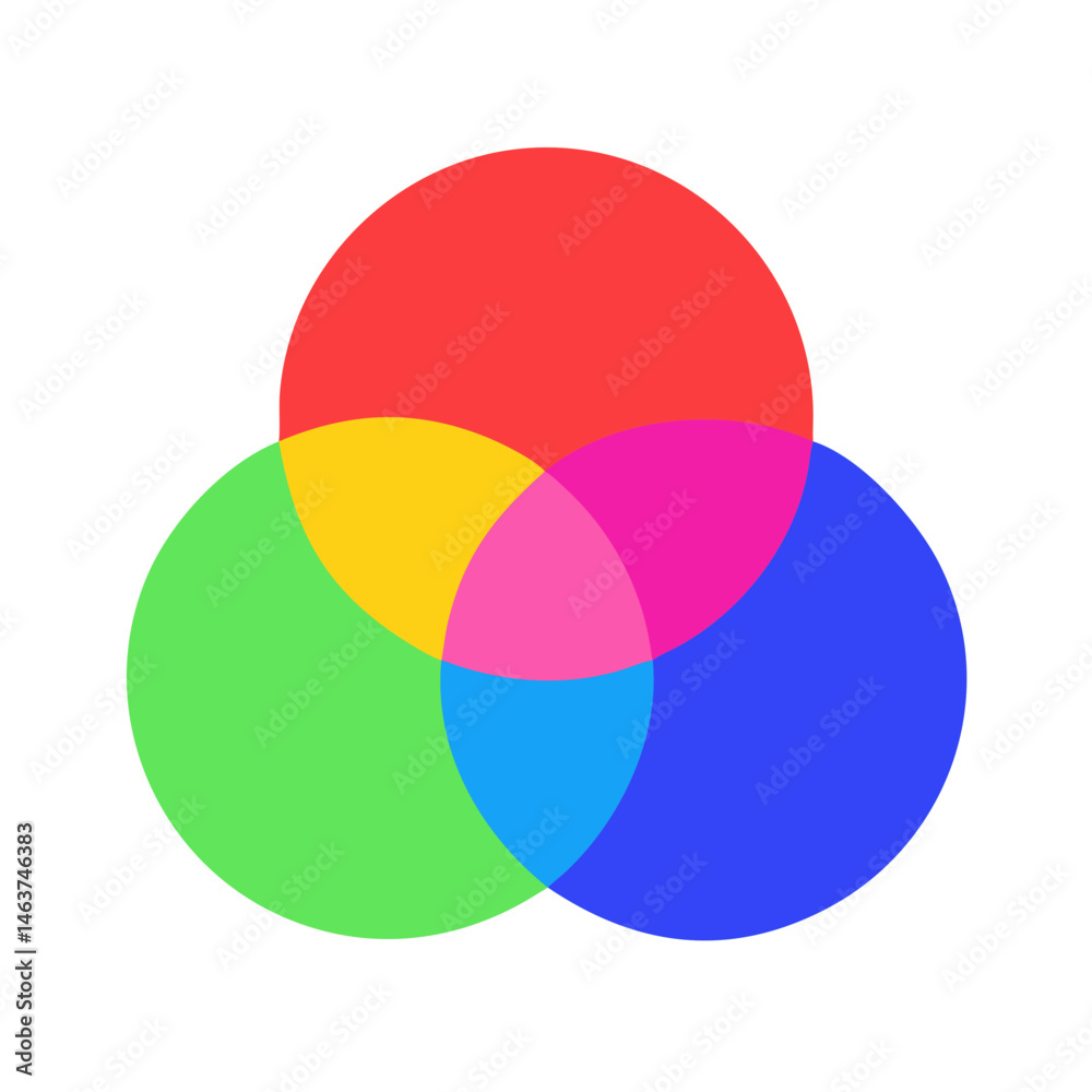Poster Color Circle Overlap Icon Representing Color Harmony and Visual Balance