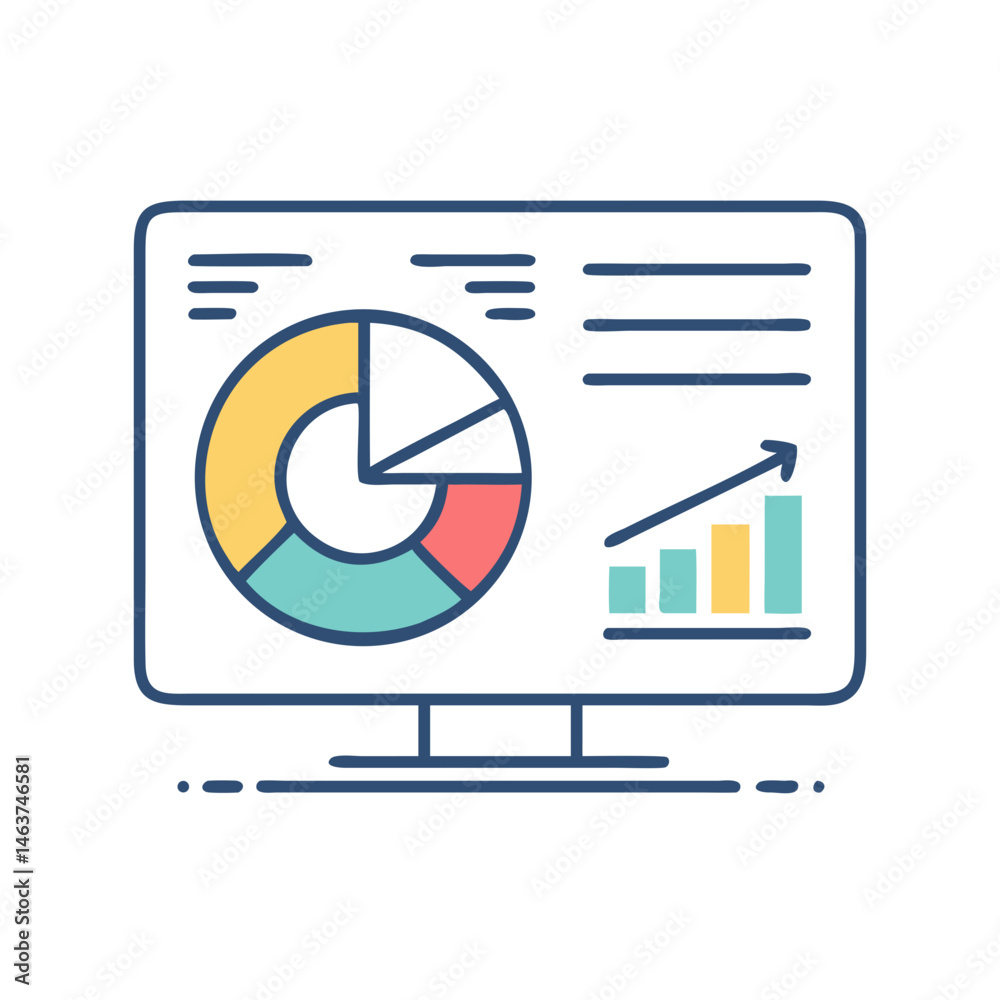Leinwandbilder Dashboard with Pie Chart Icon Representing Data Visualization and Performance Analytics
