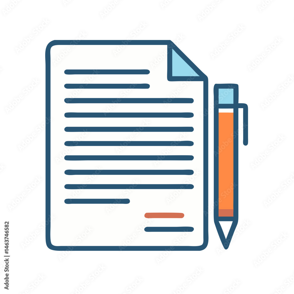 Aufkleber contract or document icon representing agreement and legal documentation