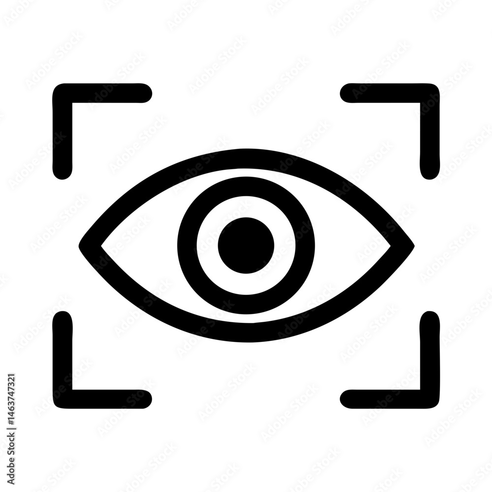 Poster Eye in Frame Icon Representing Visual Focus and Content Preview