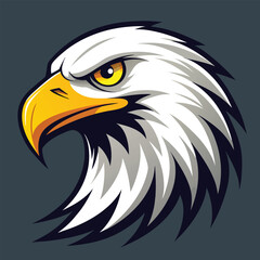Fierce Bald Eagle Head Mascot Vector Logo Illustration