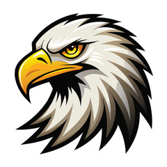 Fierce Bald Eagle Head Mascot Vector Logo Illustration
