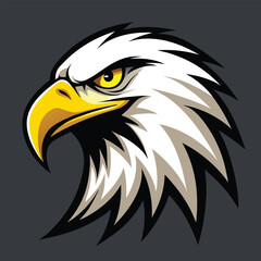 Fierce Bald Eagle Head Mascot Vector Logo Illustration