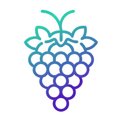 Grape Bunch Icon Representing Vineyard Harvest and Grape Production