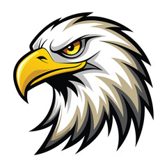 Fierce Bald Eagle Head Mascot Vector Logo Illustration