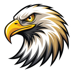 Fierce Bald Eagle Head Mascot Vector Logo Illustration