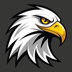 Fierce Bald Eagle Head Mascot Vector Logo Illustration