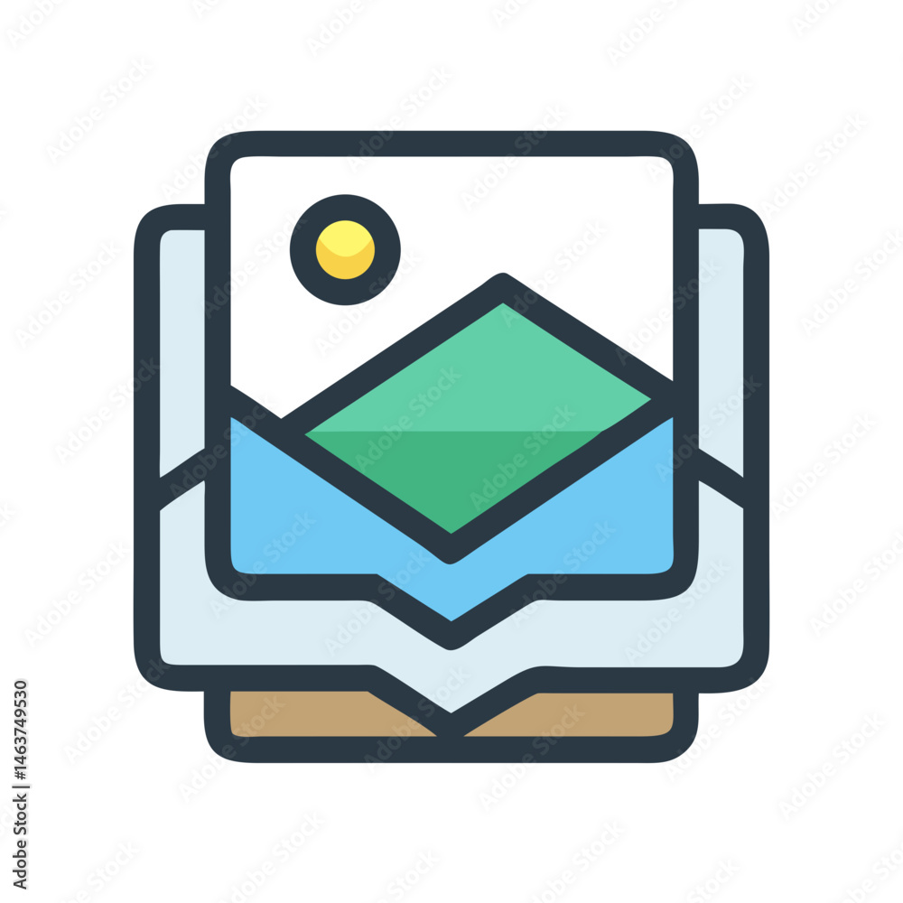 Leinwandbilder image layers icon representing layered graphic composition and visual editing