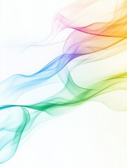 Colorful abstract smoke waves flowing in a smooth rainbow pattern with curves and light shapes in motion.
