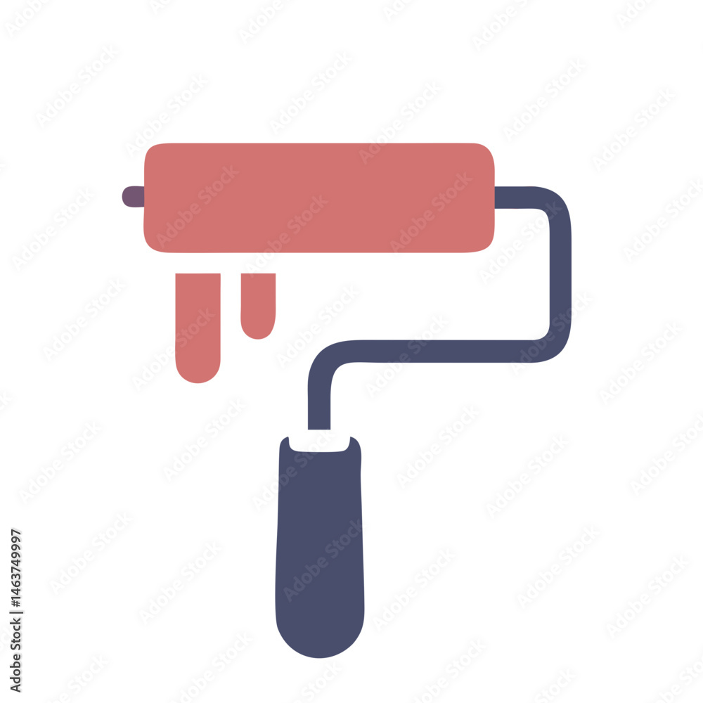 Aufkleber Paint Roller Tool Icon Representing Background Fill and Surface Coverage