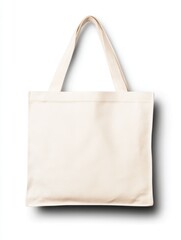 Blank white canvas tote bag hanging or laid flat, isolated on white or transparent background, great for mockups and eco-product designs, soft natural shadows.