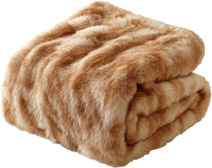 Beige Faux Fur Throw Blanket