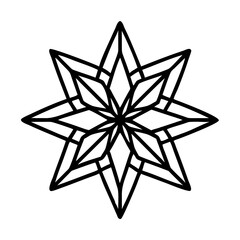 Obraz premium Pointed Star Mandala Icon with Radiant Lines Representing Geometric Energy and Decorative Symmetry
