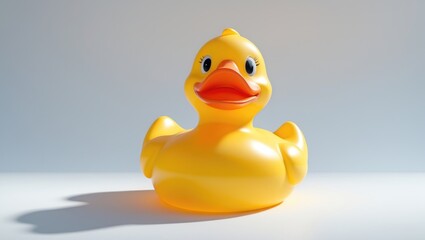 Floating rubber duck toy in yellow for bath time