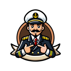 Captain in Uniform with Nautical Insignia