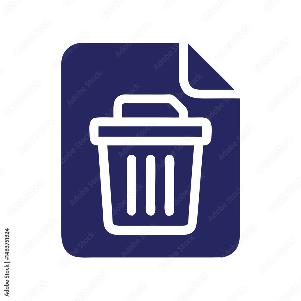 Poster Trash Bin Icon Representing File Deletion and System Cleanup