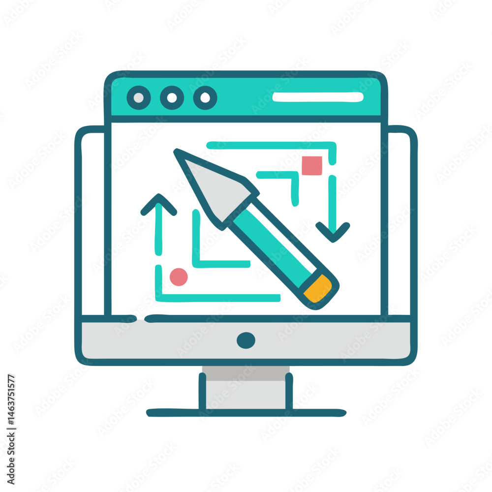 Leinwandbilder vector editing interface icon representing creative design and graphic customization