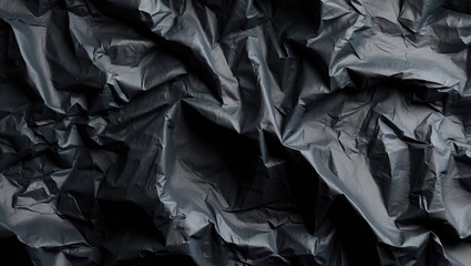 Vintage black paper with wrinkled texture as background for abstract art and design
