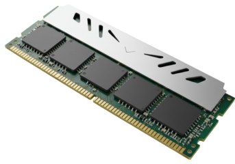 Isolated Silver and Gold Computer RAM Memory Stick for Performance Enhancement