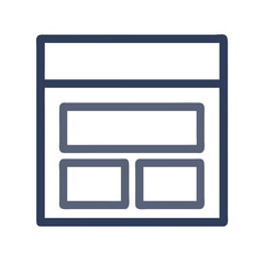 Wireframe Layout Icon Representing UI/UX Structure and Interface Planning